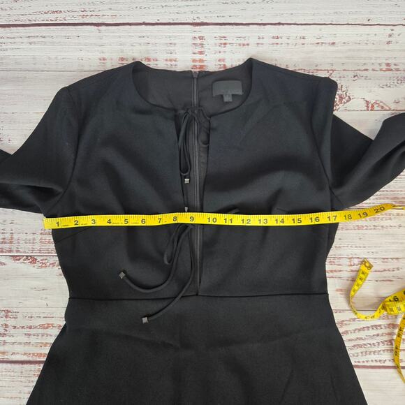 Intermix Black Whimsigoth Flare Sleeve Top S Plunge Neck Witchy Ethereal Neutral - Picture 6 of 9